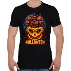 PRINTFASHION Halloween tökfej koponyákkal - Férfi póló - Fekete