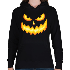 PRINTFASHION Halloween tökfej - Női kapucnis pulóver - Fekete