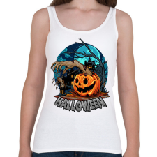 PRINTFASHION Halloween tökös minta - Női atléta - Fehér női trikó