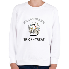 PRINTFASHION Halloween Trick or Treat - Gyerek pulóver - Fehér
