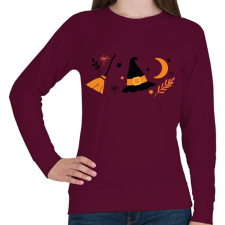 PRINTFASHION Halloweeni boszorkány - Női pulóver - Bordó női pulóver, kardigán