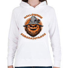 PRINTFASHION Halloweeni sorozatgyilkos - Női kapucnis pulóver - Fehér női pulóver, kardigán
