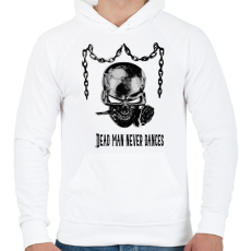 PRINTFASHION halott ember sosem táncol - Férfi kapucnis pulóver - Fehér
