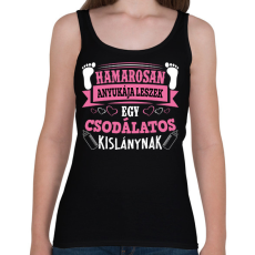 PRINTFASHION Hamarosan anyukája leszek egy csodálatos kislánynak - Női atléta - Fekete