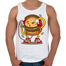 PRINTFASHION Hamburger - Férfi atléta - Fehér