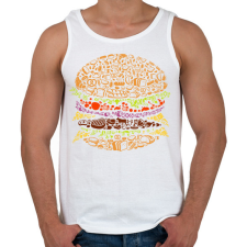 PRINTFASHION Hamburger - Férfi atléta - Fehér atléta, trikó