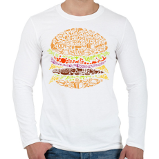 PRINTFASHION Hamburger - Férfi hosszú ujjú póló - Fehér