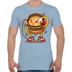 PRINTFASHION Hamburger - Férfi póló - Világoskék