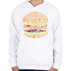 PRINTFASHION Hamburger - Gyerek kapucnis pulóver - Fehér