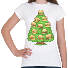 PRINTFASHION Hamburger karácsonyfa - Női póló - Fehér női póló
