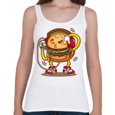 PRINTFASHION Hamburger - Női atléta - Fehér női trikó