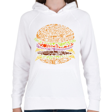 PRINTFASHION Hamburger - Női kapucnis pulóver - Fehér