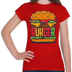 PRINTFASHION Hamburger - Női póló - Piros