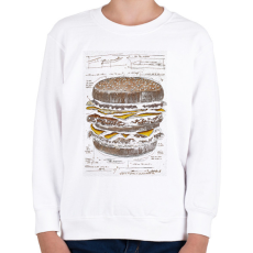 PRINTFASHION Hamburger titkos recept - Gyerek pulóver - Fehér