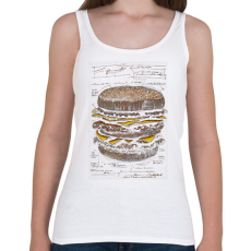 PRINTFASHION Hamburger titkos recept - Női atléta - Fehér
