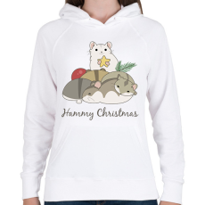PRINTFASHION Hammy Christmas - Női kapucnis pulóver - Fehér