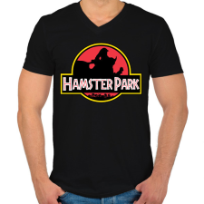 PRINTFASHION Hamster Park - Férfi V-nyakú póló - Fekete férfi póló