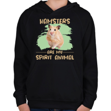 PRINTFASHION Hamsters are my spirit animal - Gyerek kapucnis pulóver - Fekete gyerek pulóver, kardigán