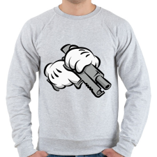 PRINTFASHION Handgun - Férfi pulóver - Sport szürke férfi pulóver, kardigán