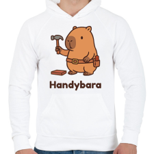 PRINTFASHION Handybara - Férfi kapucnis pulóver - Fehér férfi pulóver, kardigán