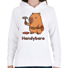 PRINTFASHION Handybara - Női kapucnis pulóver - Fehér női pulóver, kardigán