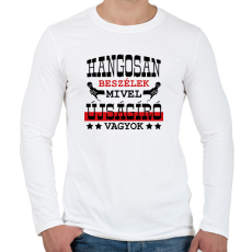 PRINTFASHION Hangosan beszélek - Férfi hosszú ujjú póló - Fehér
