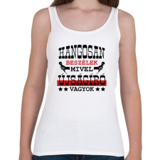 PRINTFASHION Hangosan beszélek - Női atléta - Fehér női trikó