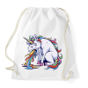PRINTFASHION Hányós unikornis - Sportzsák, Tornazsák - Fehér