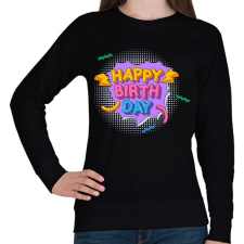PRINTFASHION Happy Birth Day - Női pulóver - Fekete női pulóver, kardigán