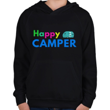 PRINTFASHION HAPPY CAMPER2 - Gyerek kapucnis pulóver - Fekete gyerek pulóver, kardigán