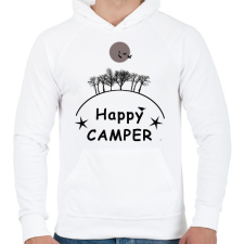 PRINTFASHION HAPPY CAMPER FF - Férfi kapucnis pulóver - Fehér férfi pulóver, kardigán