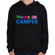 PRINTFASHION HAPPY CAMPER - Gyerek kapucnis pulóver - Fekete