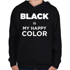 PRINTFASHION Happy color - Gyerek kapucnis pulóver - Fekete