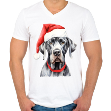 PRINTFASHION Happy Dog 2 - Férfi V-nyakú póló - Fehér férfi póló