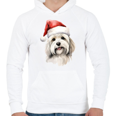 PRINTFASHION Happy Dog 5 - Férfi kapucnis pulóver - Fehér