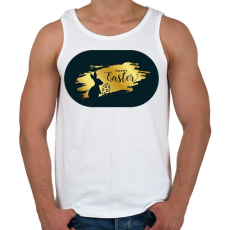 PRINTFASHION Happy easter - Arany-fekete - Férfi atléta - Fehér