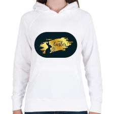 PRINTFASHION Happy easter - Arany-fekete - Női kapucnis pulóver - Fehér női pulóver, kardigán