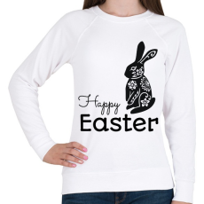 PRINTFASHION Happy Easter - Mintás nyúl - Női pulóver - Fehér