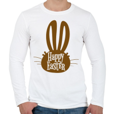 PRINTFASHION Happy Easter - Nyúlfej - Férfi hosszú ujjú póló - Fehér férfi póló