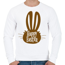 PRINTFASHION Happy Easter - Nyúlfej - Férfi pulóver - Fehér