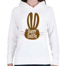 PRINTFASHION Happy Easter - Nyúlfej - Női kapucnis pulóver - Fehér