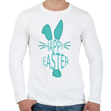 PRINTFASHION Happy Easter - Nyúllal - Férfi hosszú ujjú póló - Fehér
