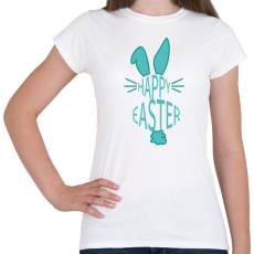 PRINTFASHION Happy Easter - Nyúllal - Női póló - Fehér