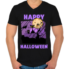 PRINTFASHION HAPPY HALLOWEEN 1 - Férfi V-nyakú póló - Fekete férfi póló