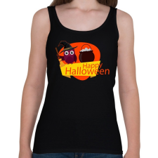 PRINTFASHION Happy Halloween Bagoly - Női atléta - Fekete női felső