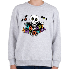 PRINTFASHION Happy Halloween Csontváz - Gyerek pulóver - Sport szürke gyerek pulóver, kardigán