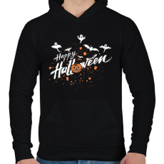 PRINTFASHION Happy Halloween - Férfi kapucnis pulóver - Fekete