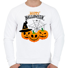 PRINTFASHION Happy Halloween - Férfi pulóver - Fehér férfi pulóver, kardigán