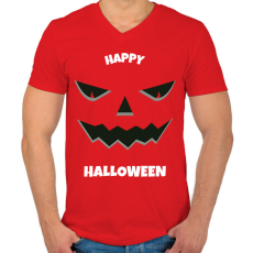 PRINTFASHION HAPPY HALLOWEEN - Férfi V-nyakú póló - Piros