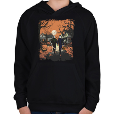 PRINTFASHION Happy Halloween - Gyerek kapucnis pulóver - Fekete gyerek pulóver, kardigán